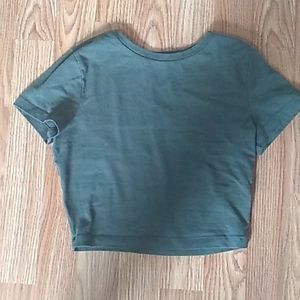 Dark green crop top shirt xs-woman